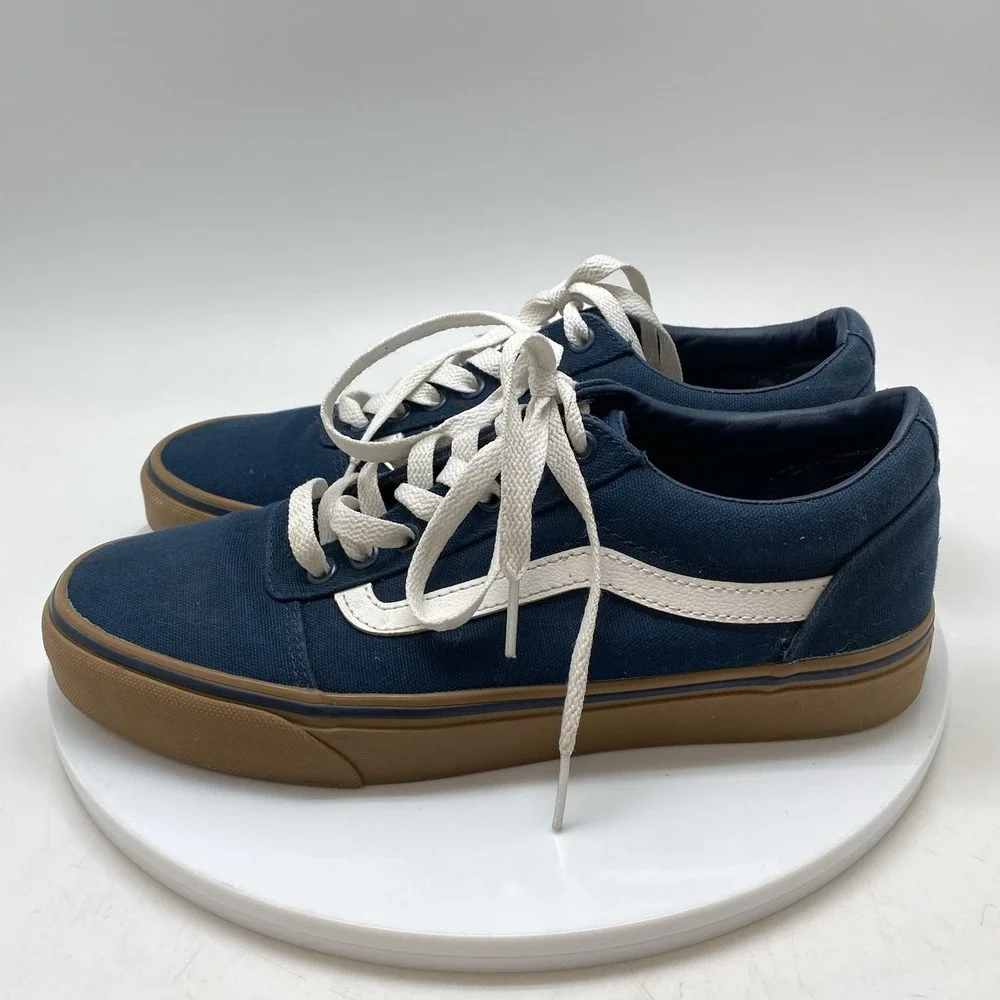 Vans Old Skool Mens 8‎ Blue Athletic Skate Walking Canvas Shoes Sneakers 500714
